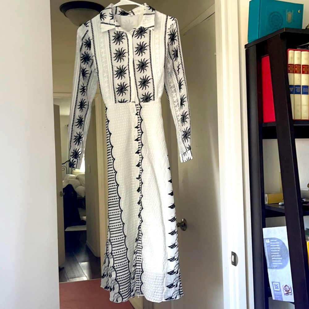 Black & White Embroidered Dress